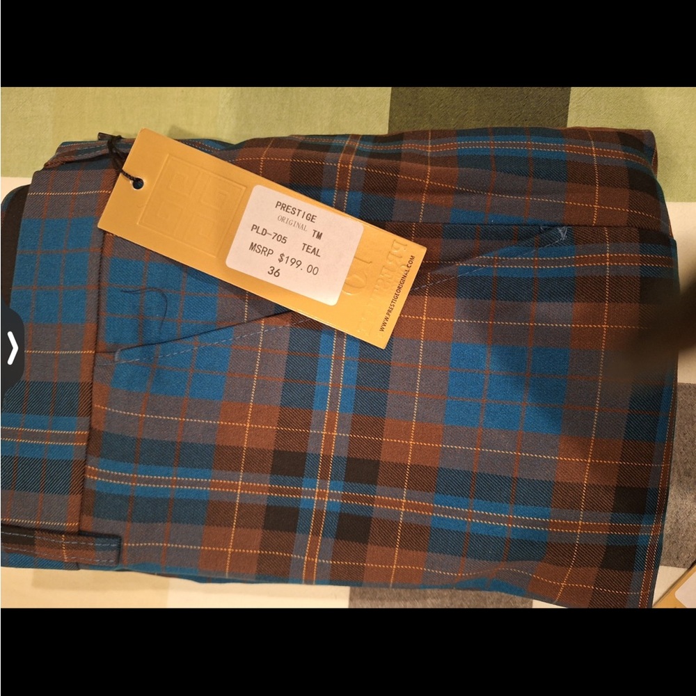Prestige Teal Plaid Pants